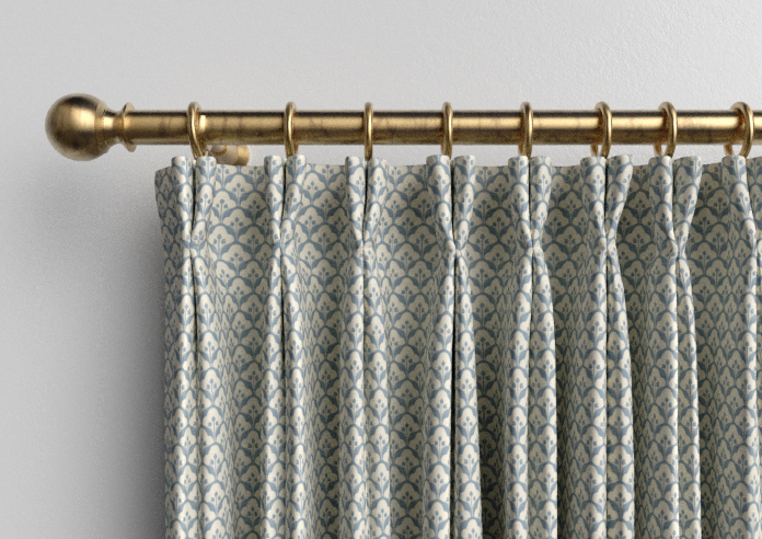 Trellis Prints, Scallop and Bud Raffs Blue - Made to Measure Curtains - Image 10